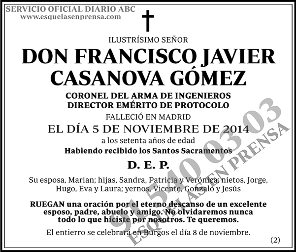 Francisco Javier Casanova Gómez
